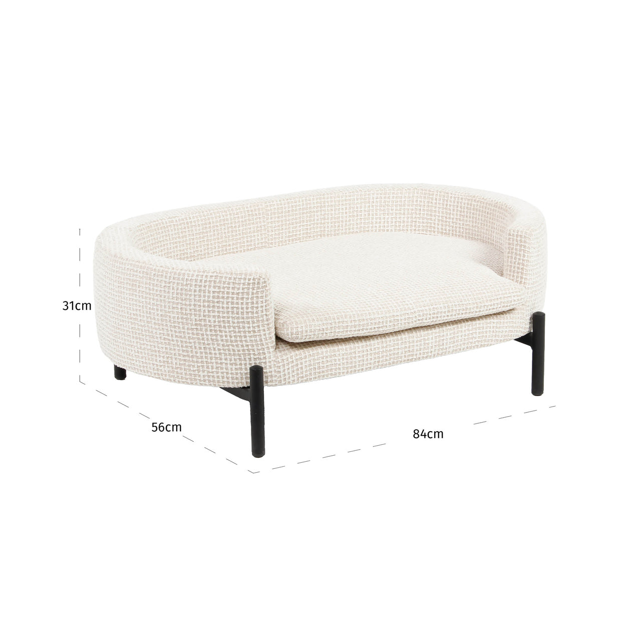 Pet bed Dolly beige blockweave