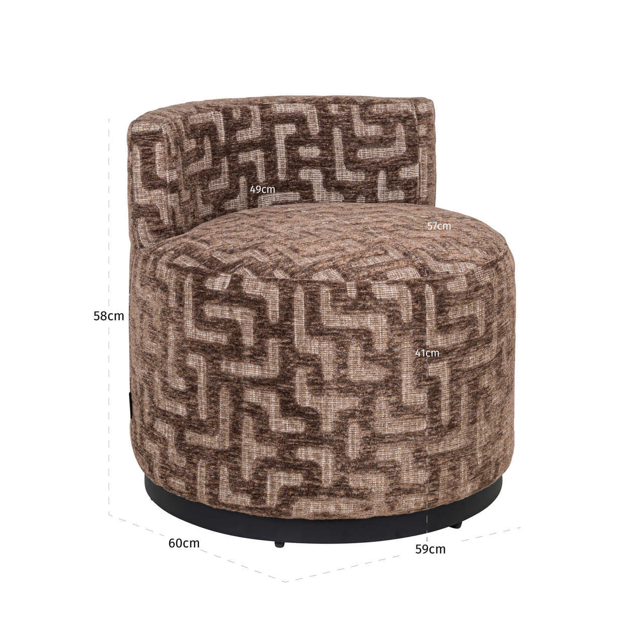 Lounge chair Franny brown labyrinth