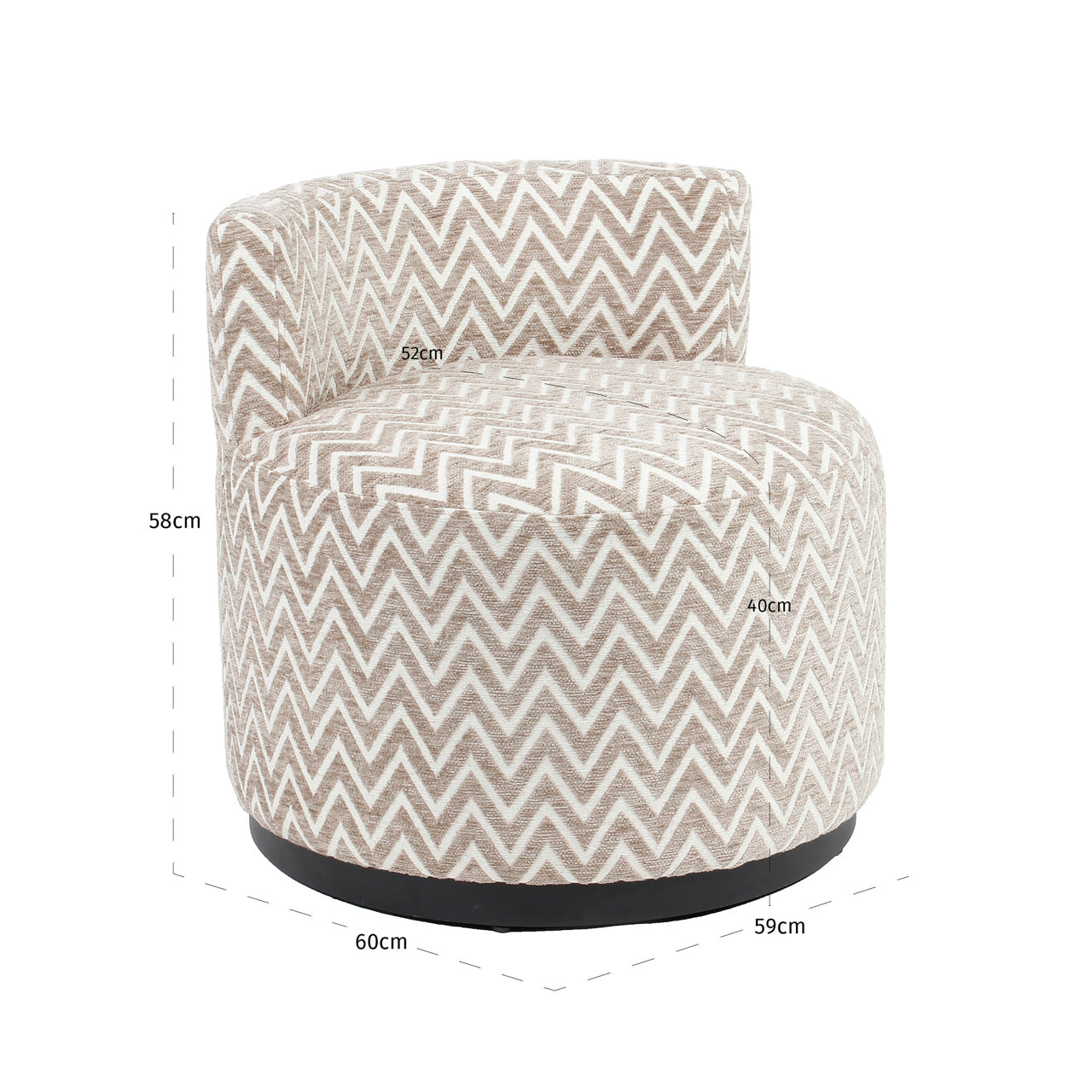 Lounge chair Franny sand chevron