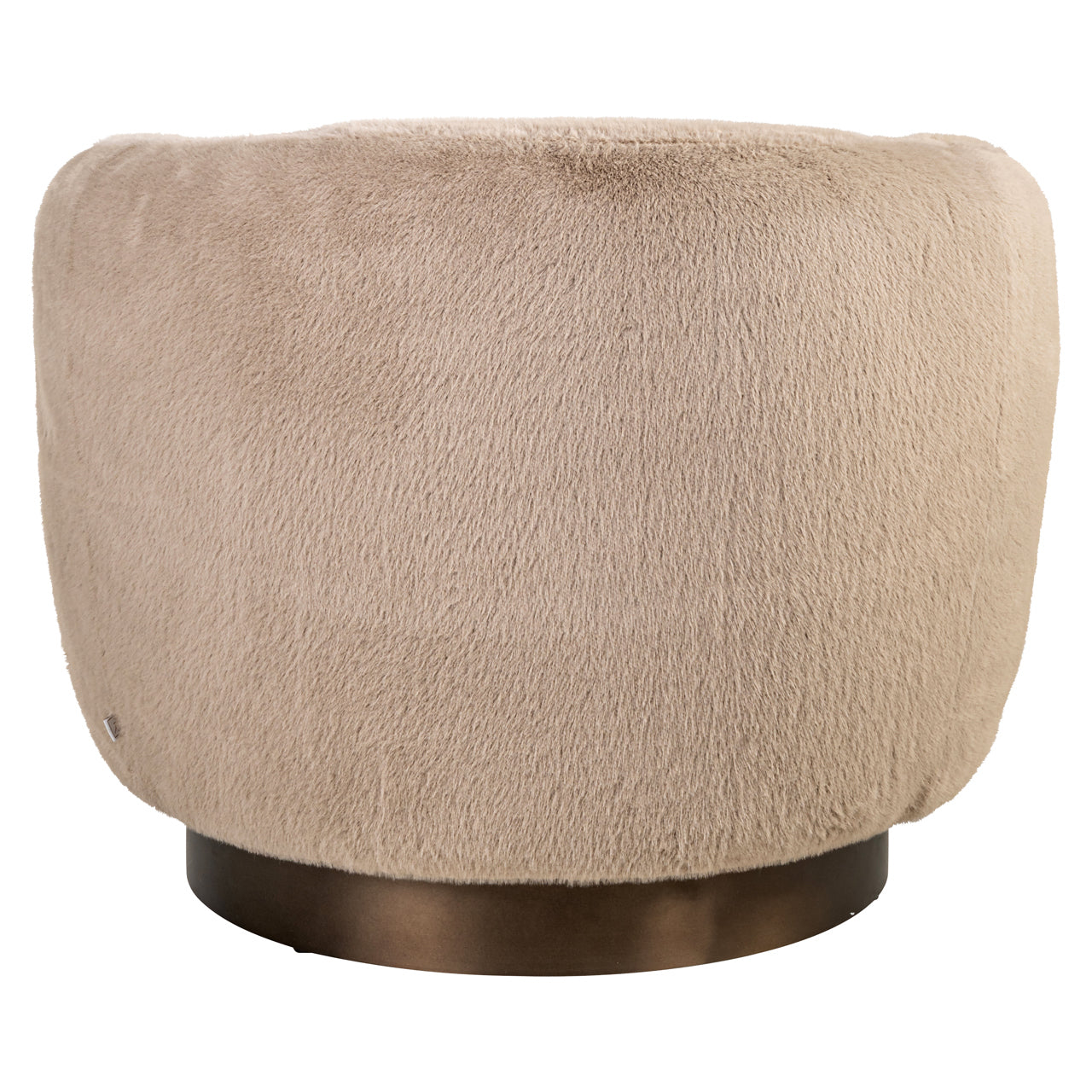 Lounge chair Colmar khaki fluffy swivel