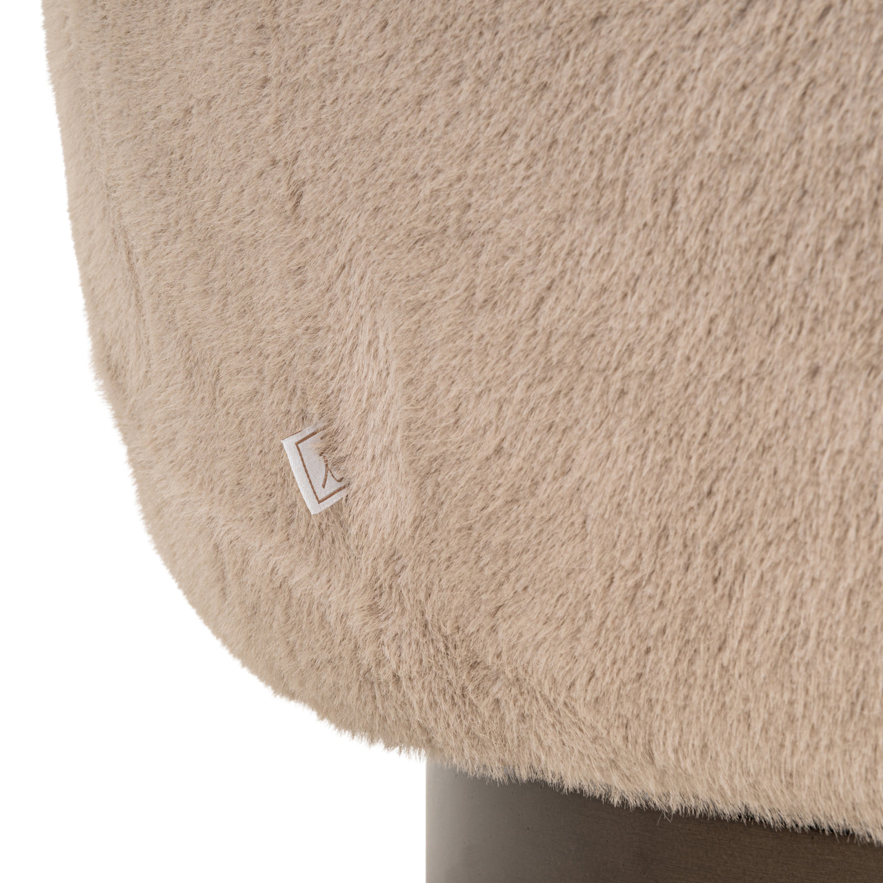 Lounge chair Colmar khaki fluffy swivel