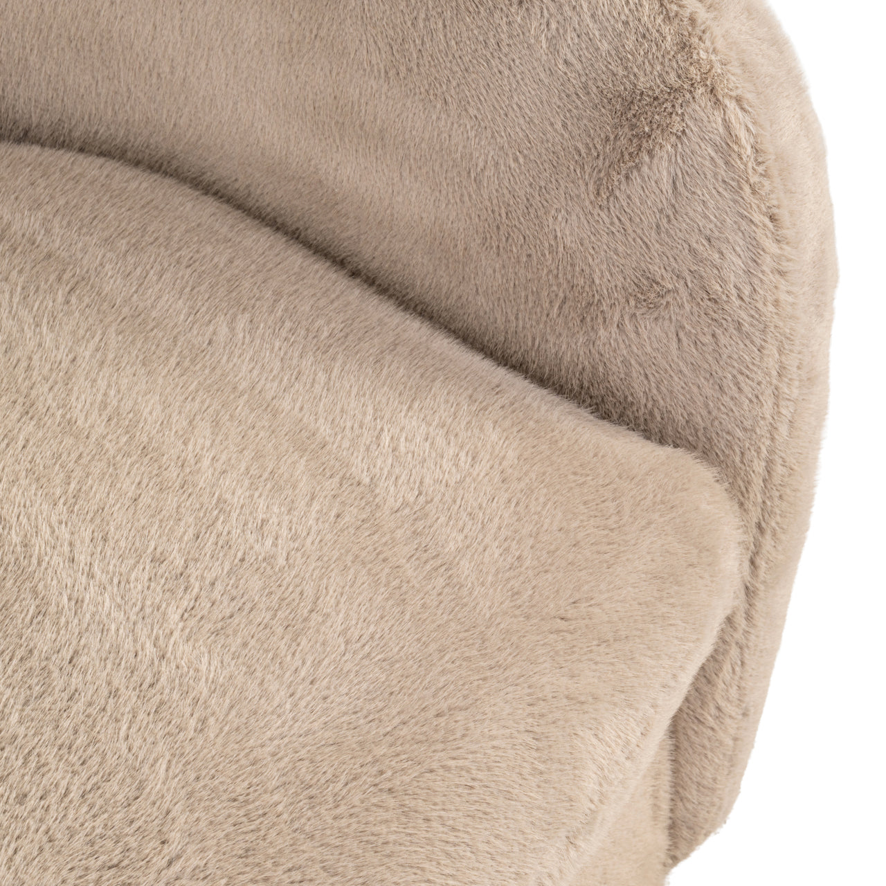 Lounge chair Colmar khaki fluffy swivel
