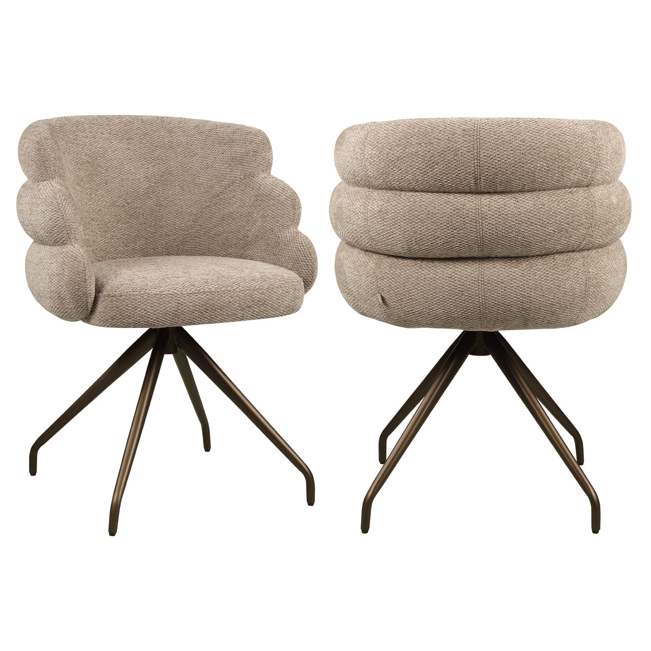 Dining chair Kayla mocca boldweave swivel