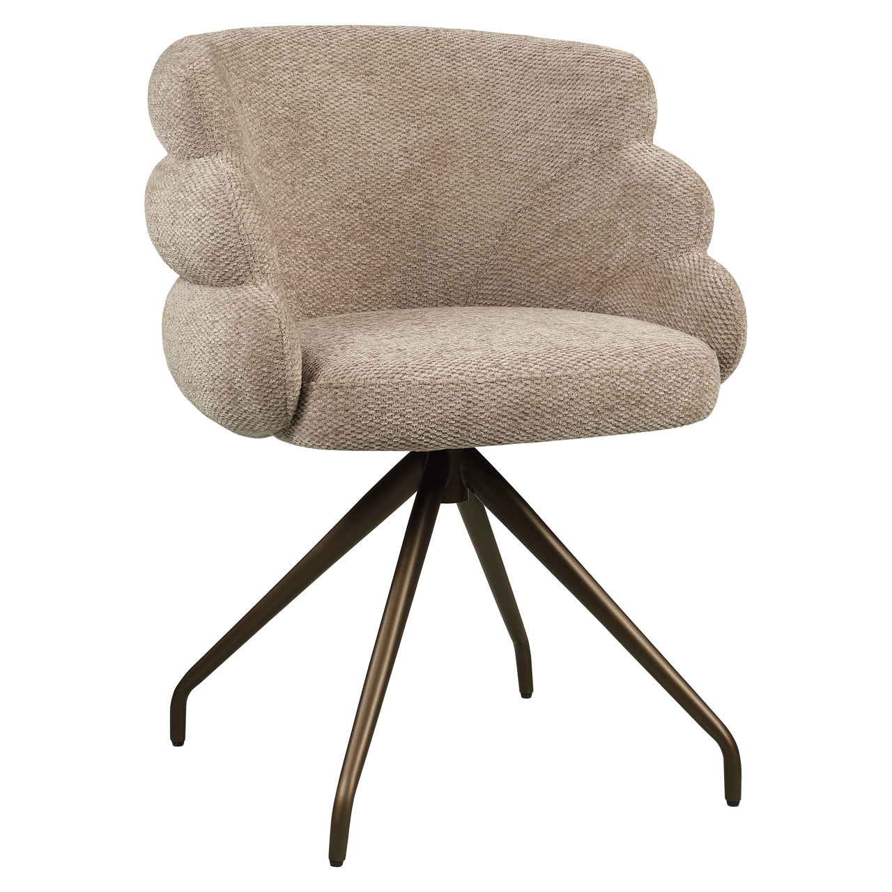 Dining chair Kayla mocca boldweave swivel