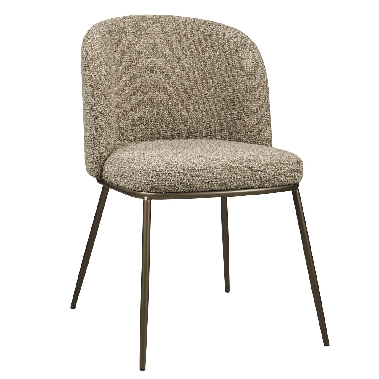 Dining chair Elvi mocca chunky fire retardant (Set of 2)