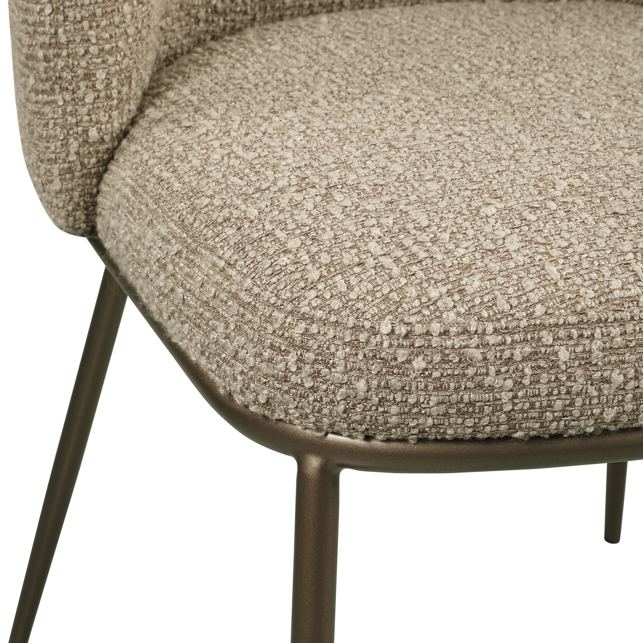 Dining chair Elvi mocca chunky fire retardant (Set of 2)