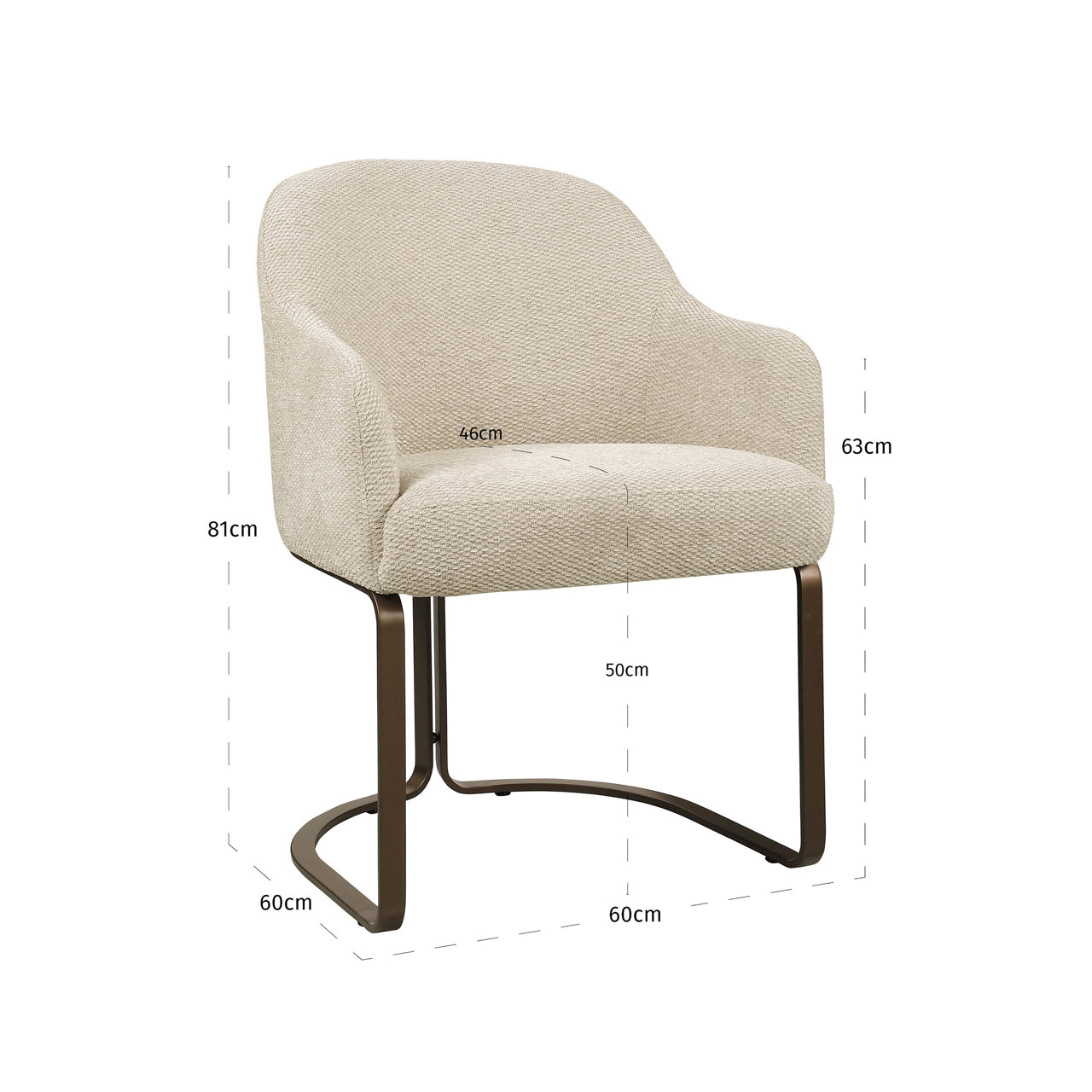 Dining chair Hadley natural boldweave fire retardant