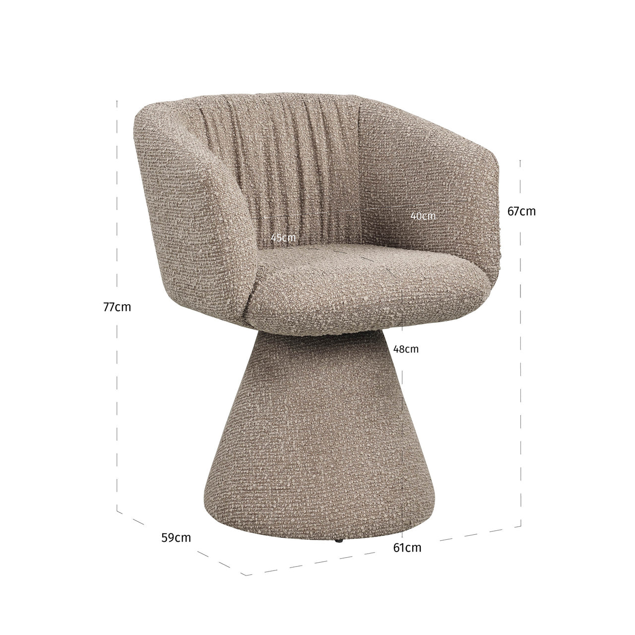 Dining chair Madeline mocca chunky swivel