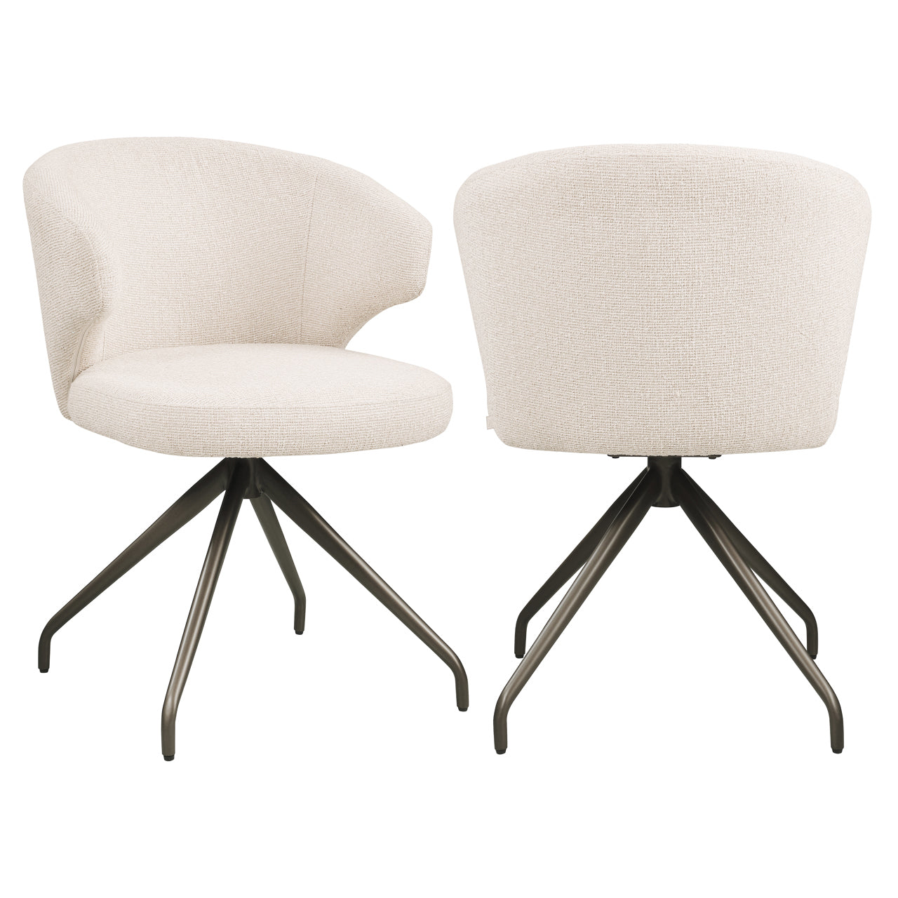 Dining chair Milly biscotti swivel