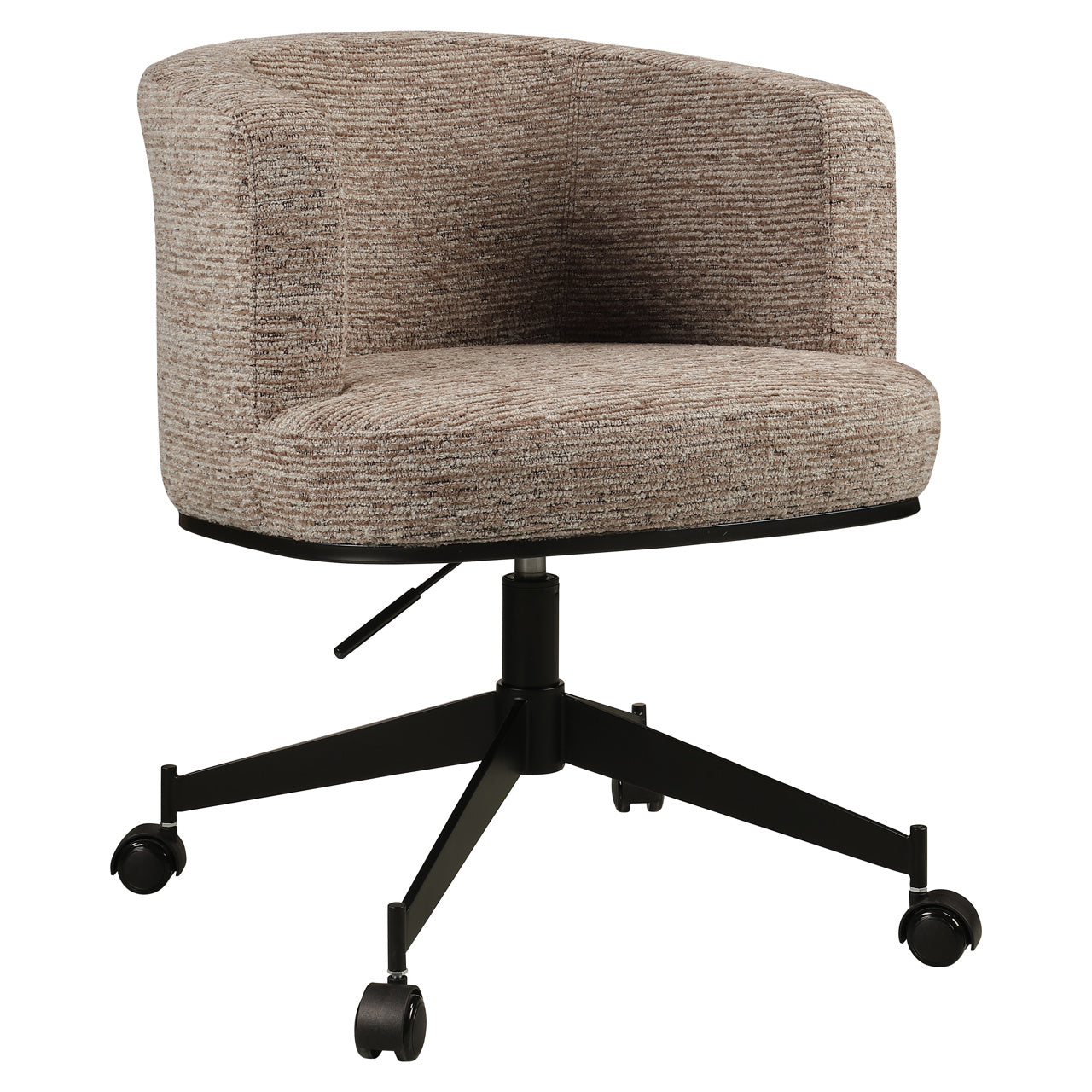 Dining chair Rochenne mocca linear swivel on wheels