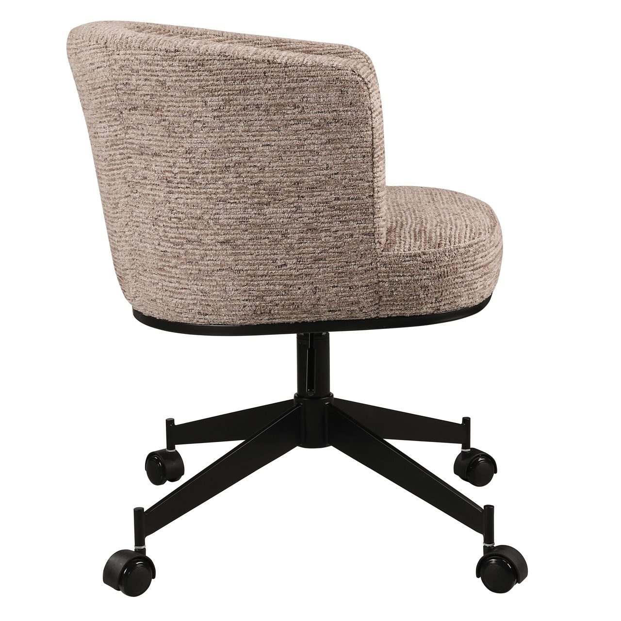 Dining chair Rochenne mocca linear swivel on wheels