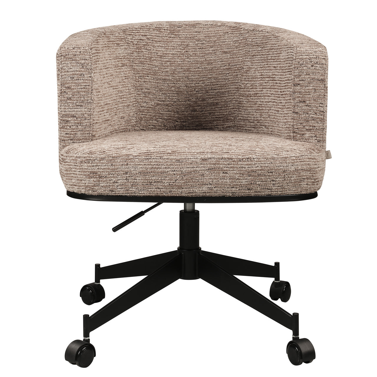 Dining chair Rochenne mocca linear swivel on wheels