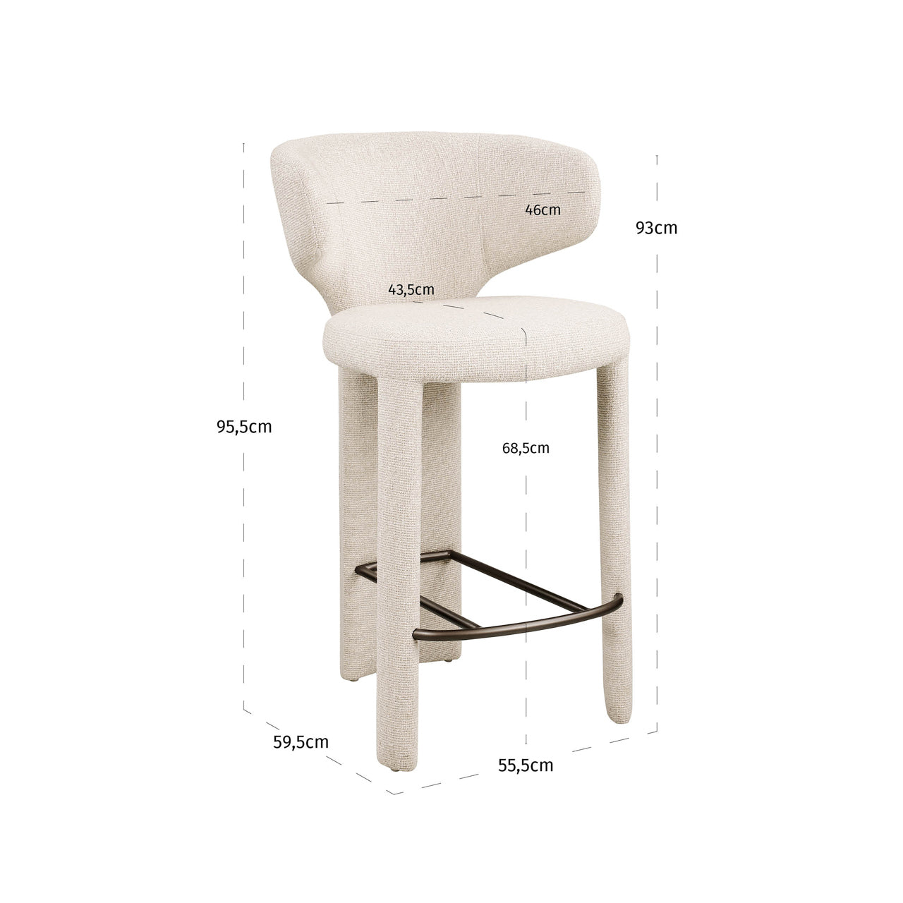 Counter stool Viola biscotti