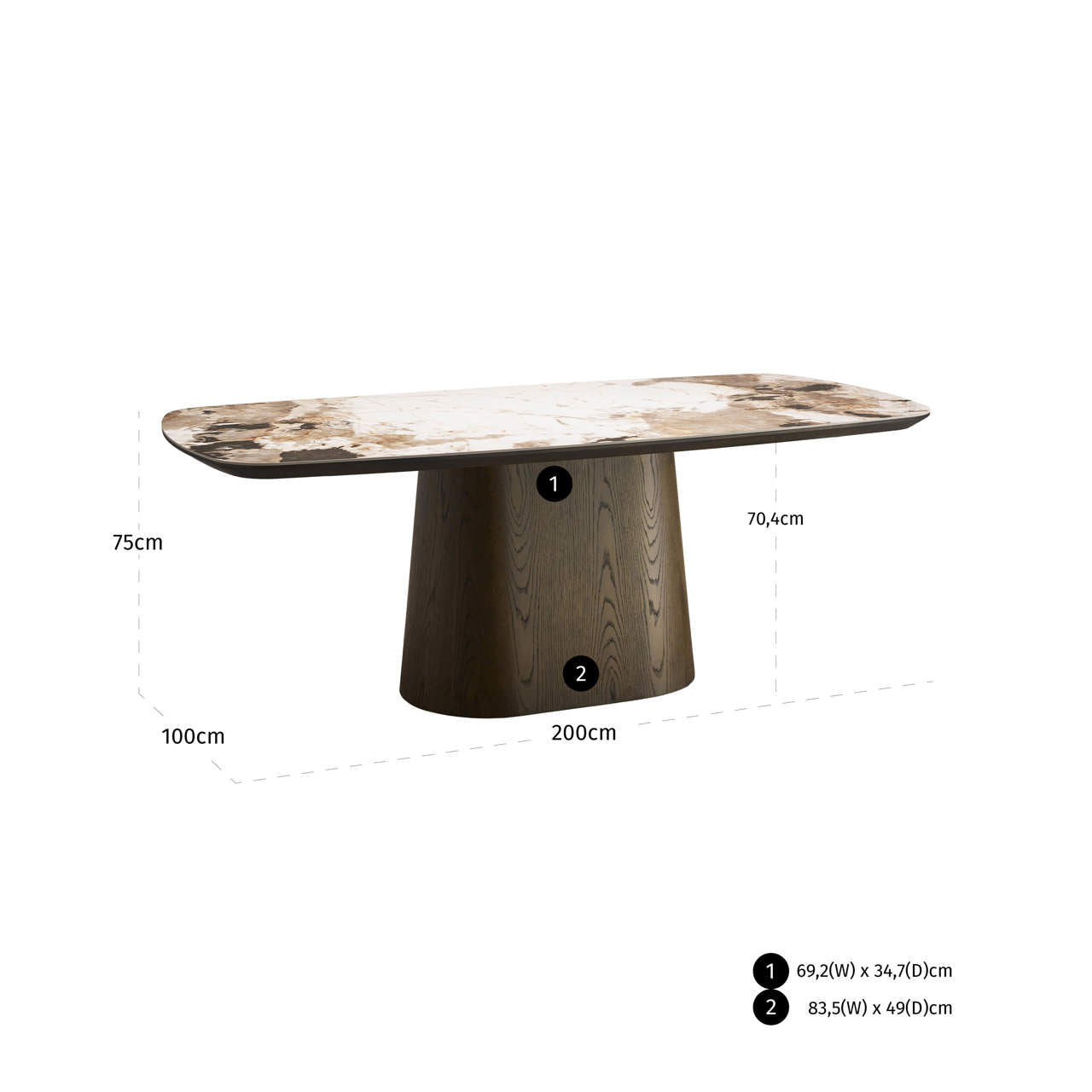 Dining table Langford brown 200