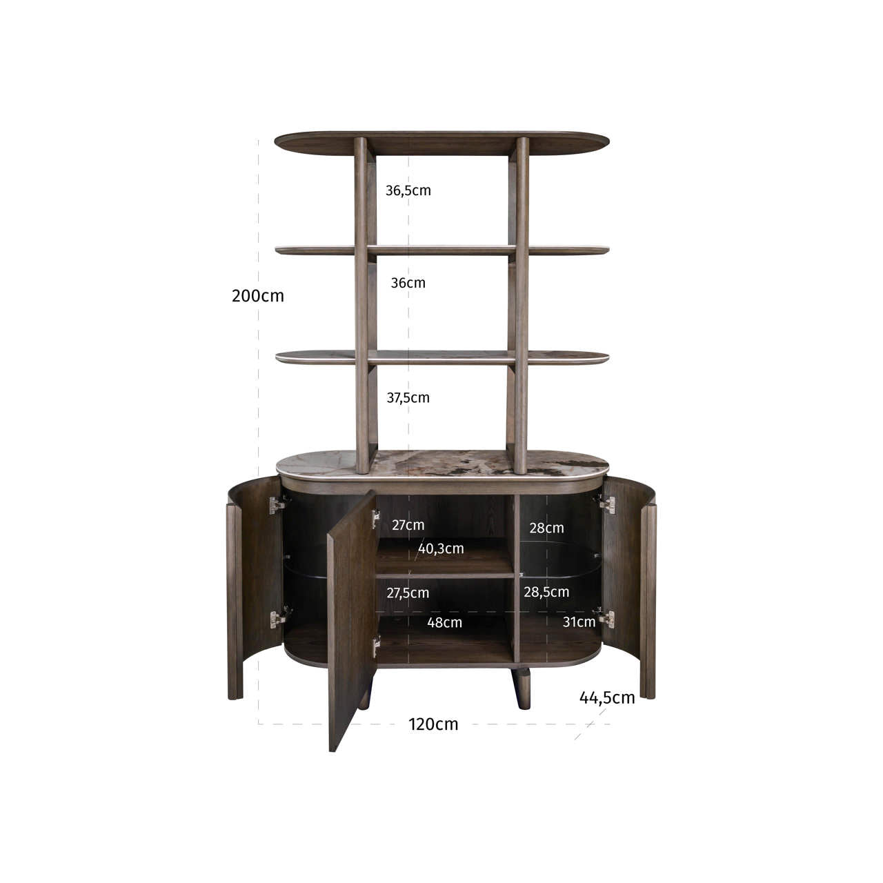 Display cabinet Langford brown