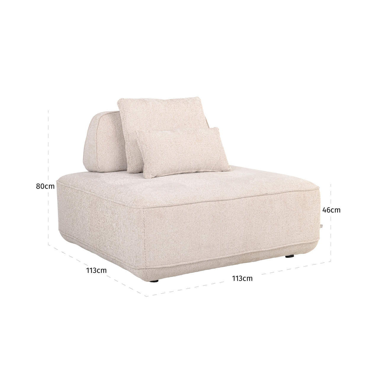 Sofa Tudor natural boldweave 1-seater movable backrest