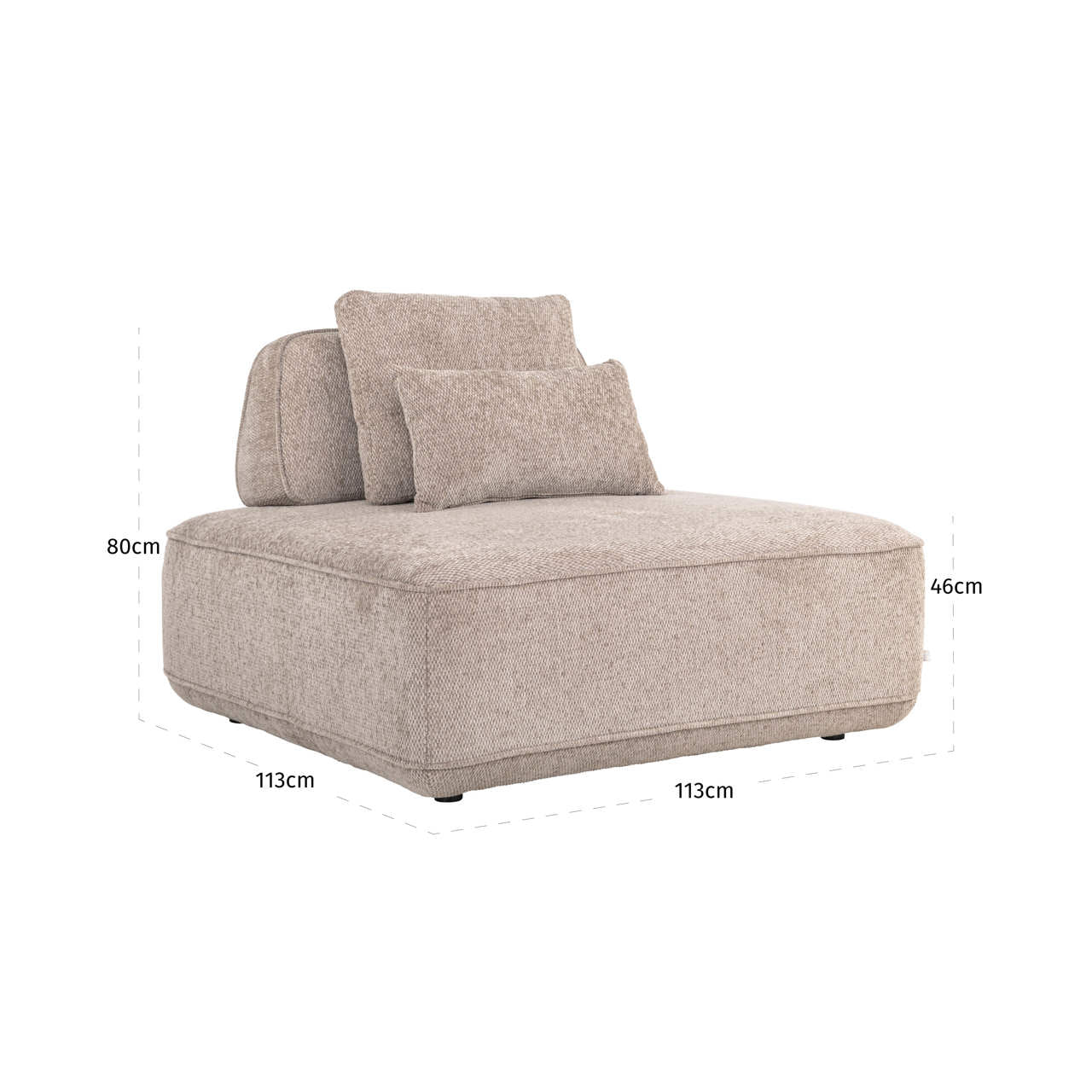 Sofa Tudor mocca boldweave 1-seater movable backrest