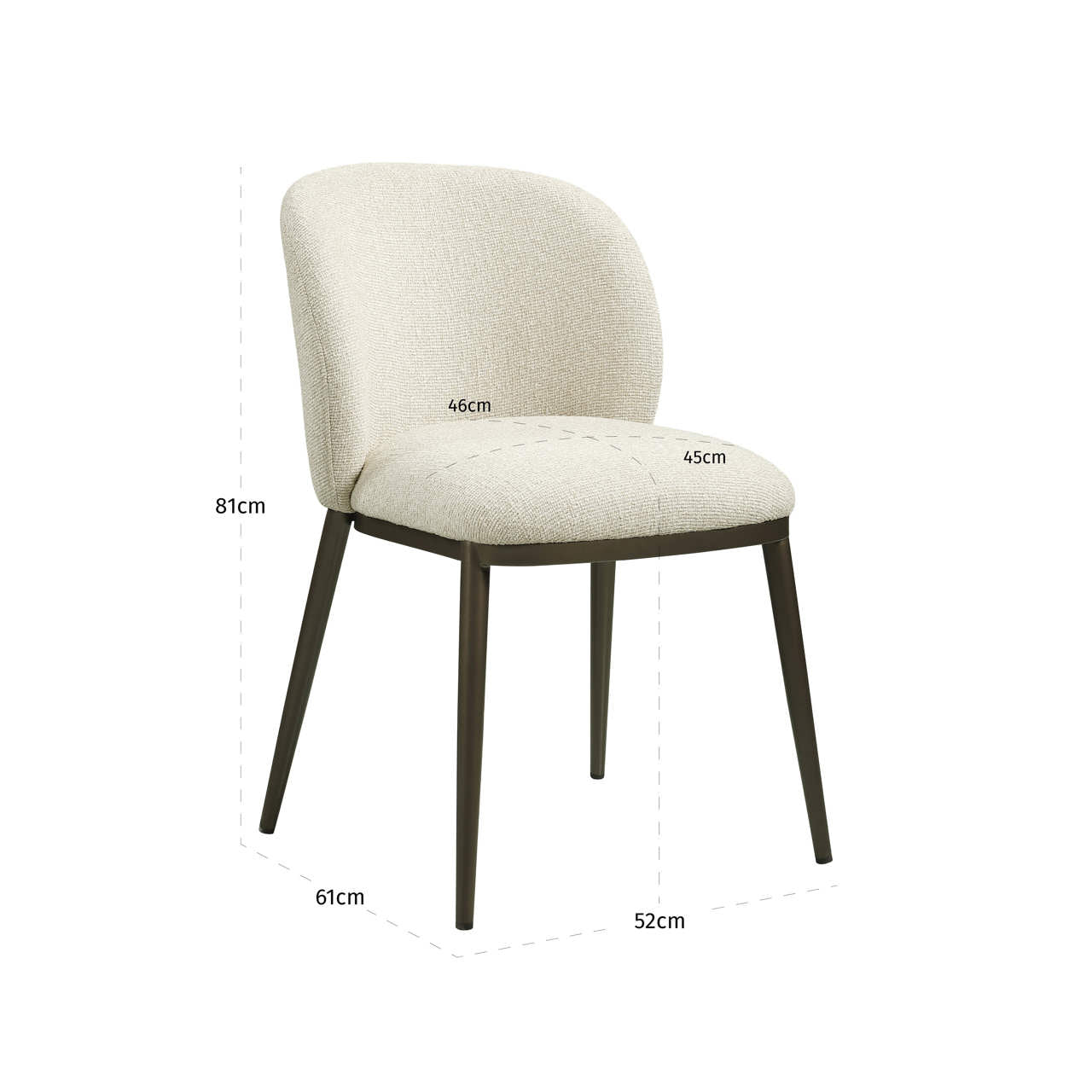 Dining chair Gandy biscotti fire retardant