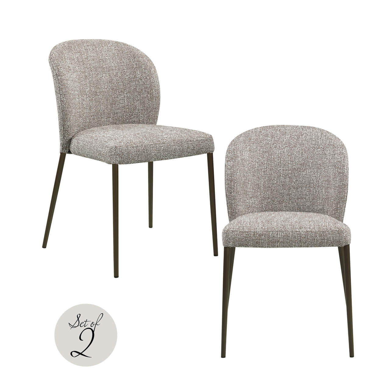 Dining chair Stacker  earth tweed fire retardant (Set of 2)