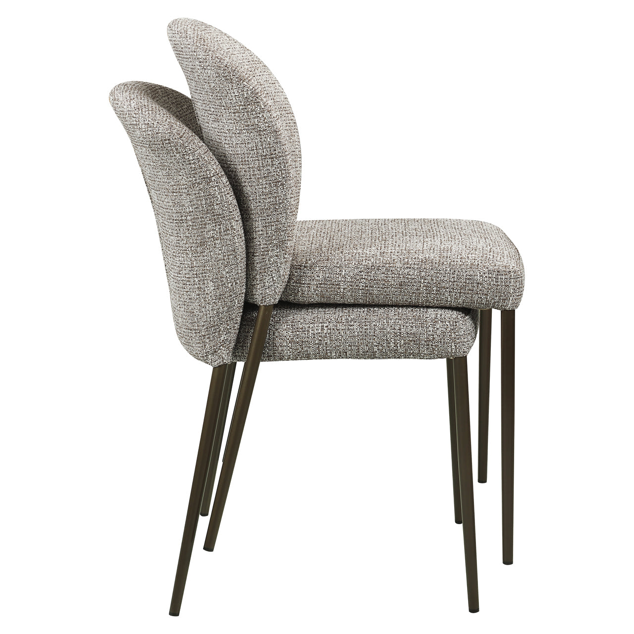 Dining chair Stacker  earth tweed fire retardant (Set of 2)
