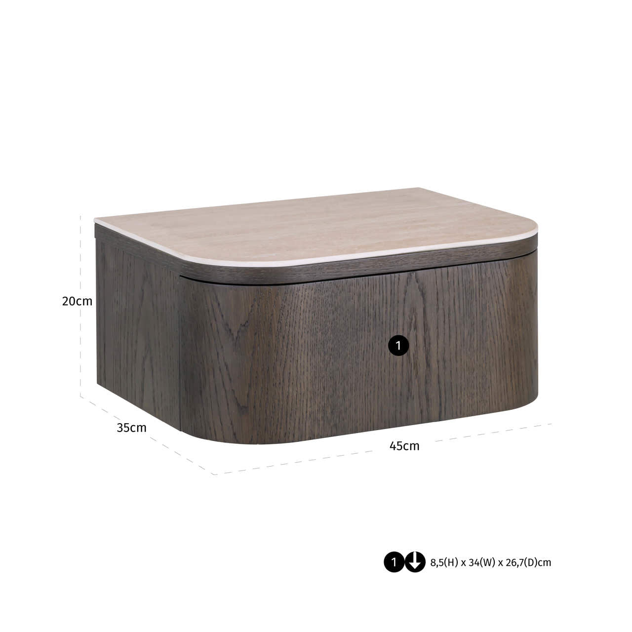 Nightstand Nando brown