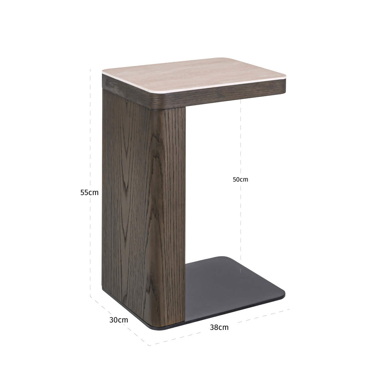 Sofa side table Nando brown