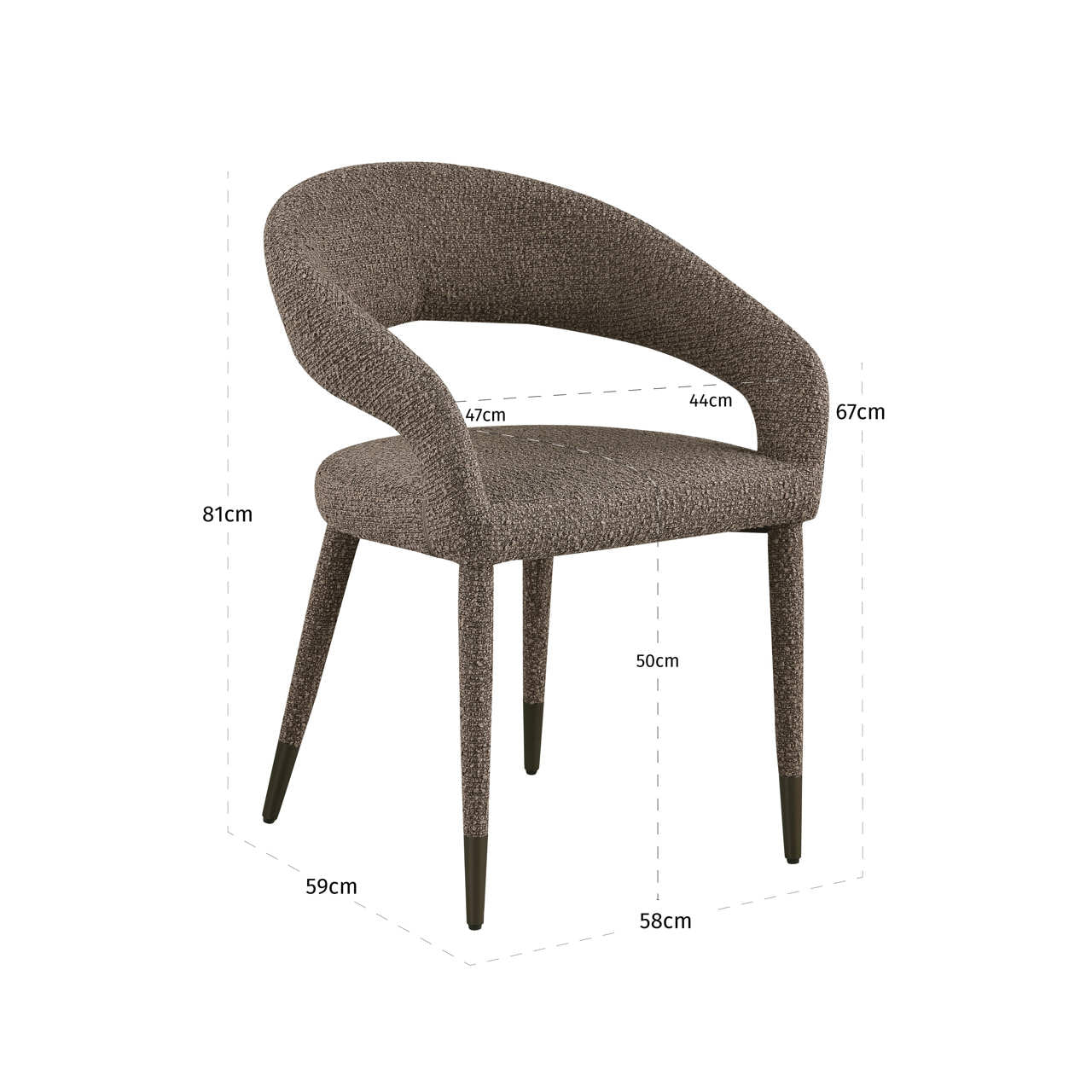 Dining chair Gia brown chunky