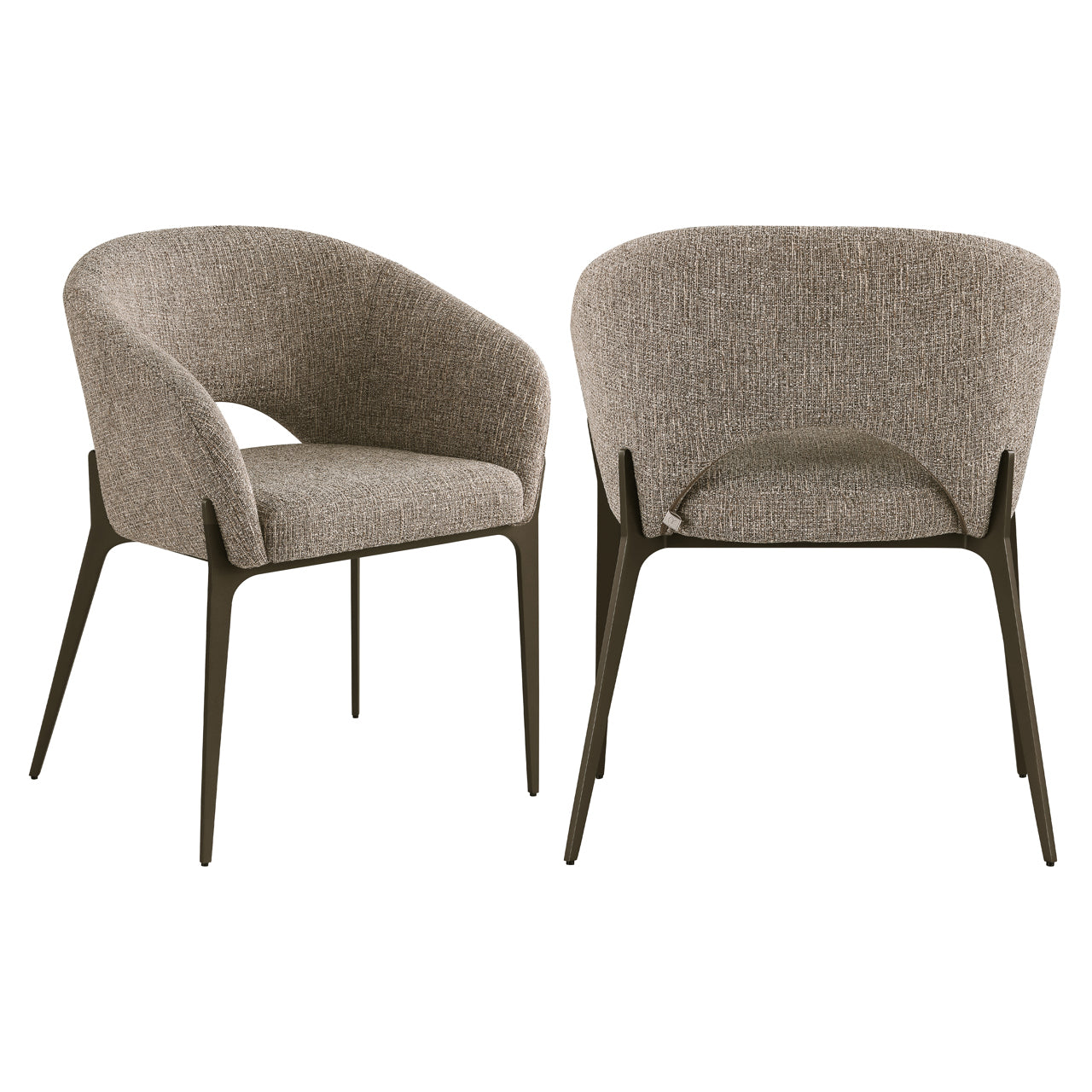 Dining chair Kenzi brown tweed