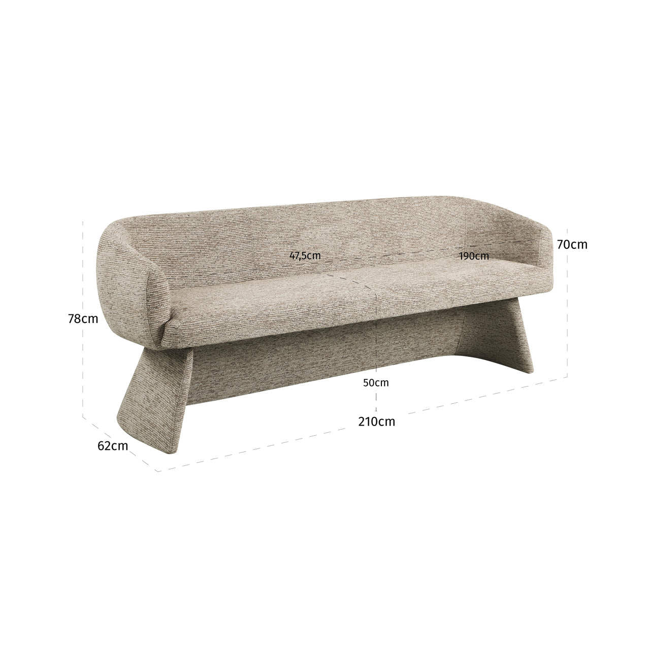 Dining bench Quiriro mocca linear
