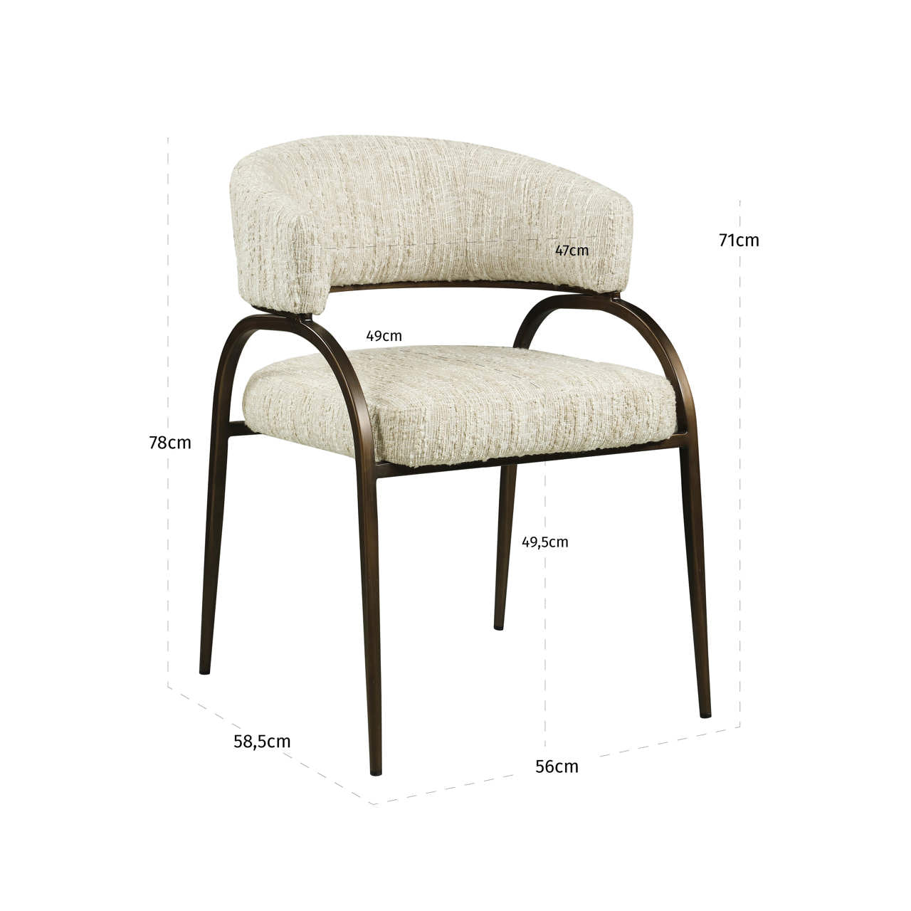 Dining chair Charda  beige angora