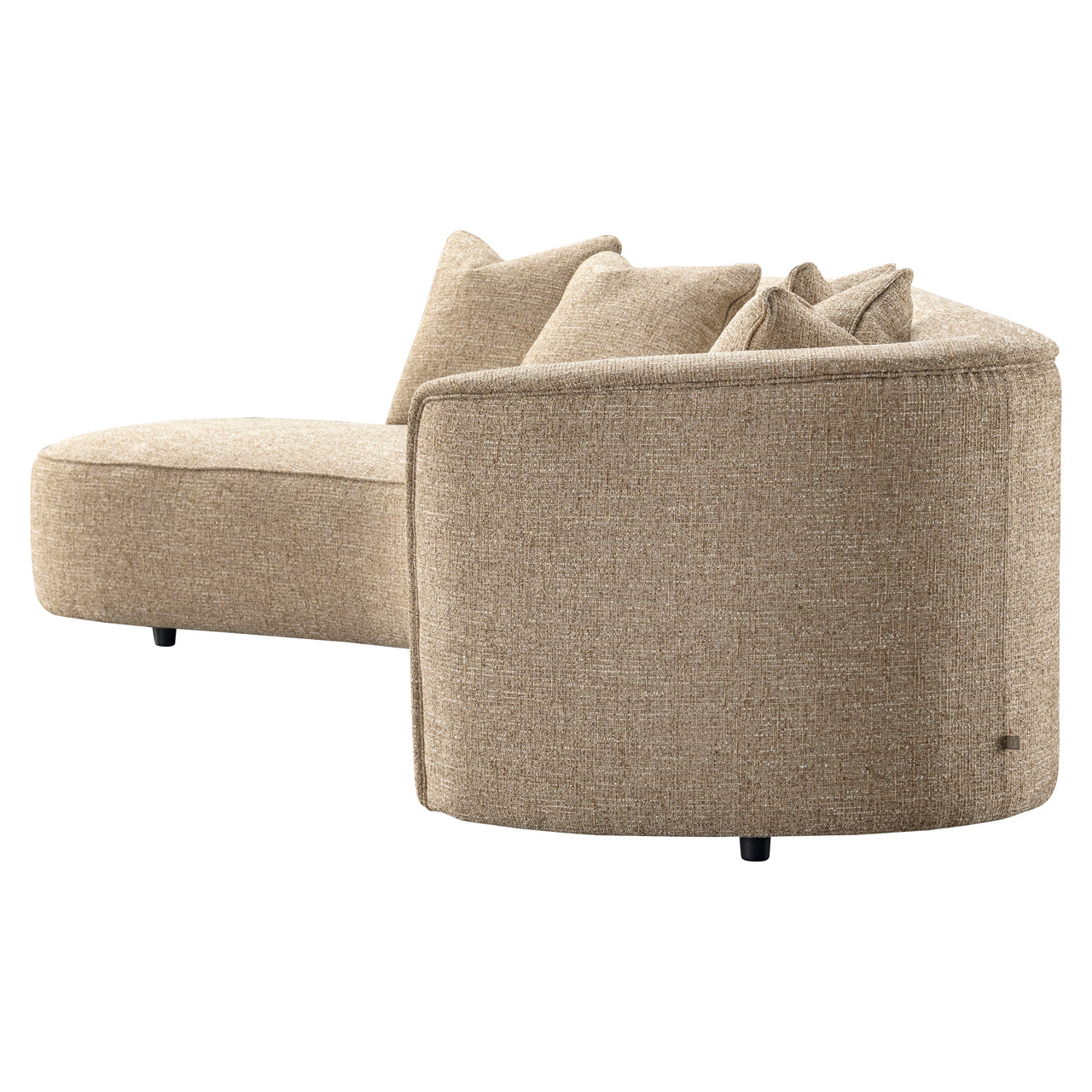 Sofa Romero sand tweed ottoman left fire retardant