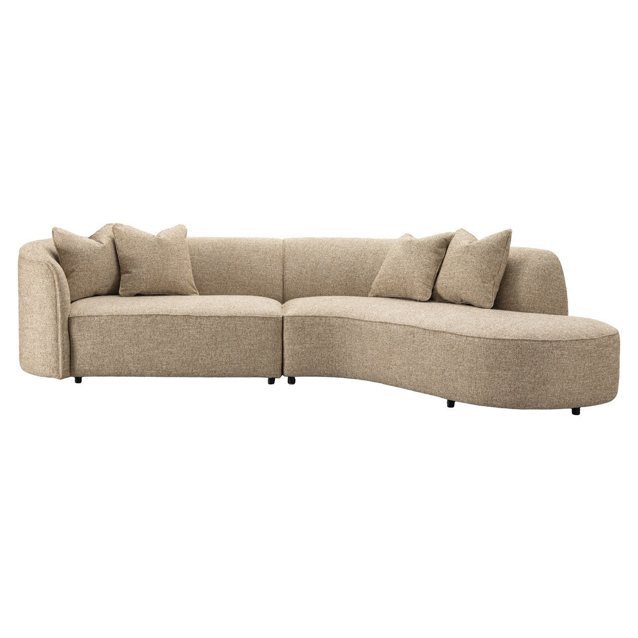 Sofa Romero sand tweed ottoman right fire retardant