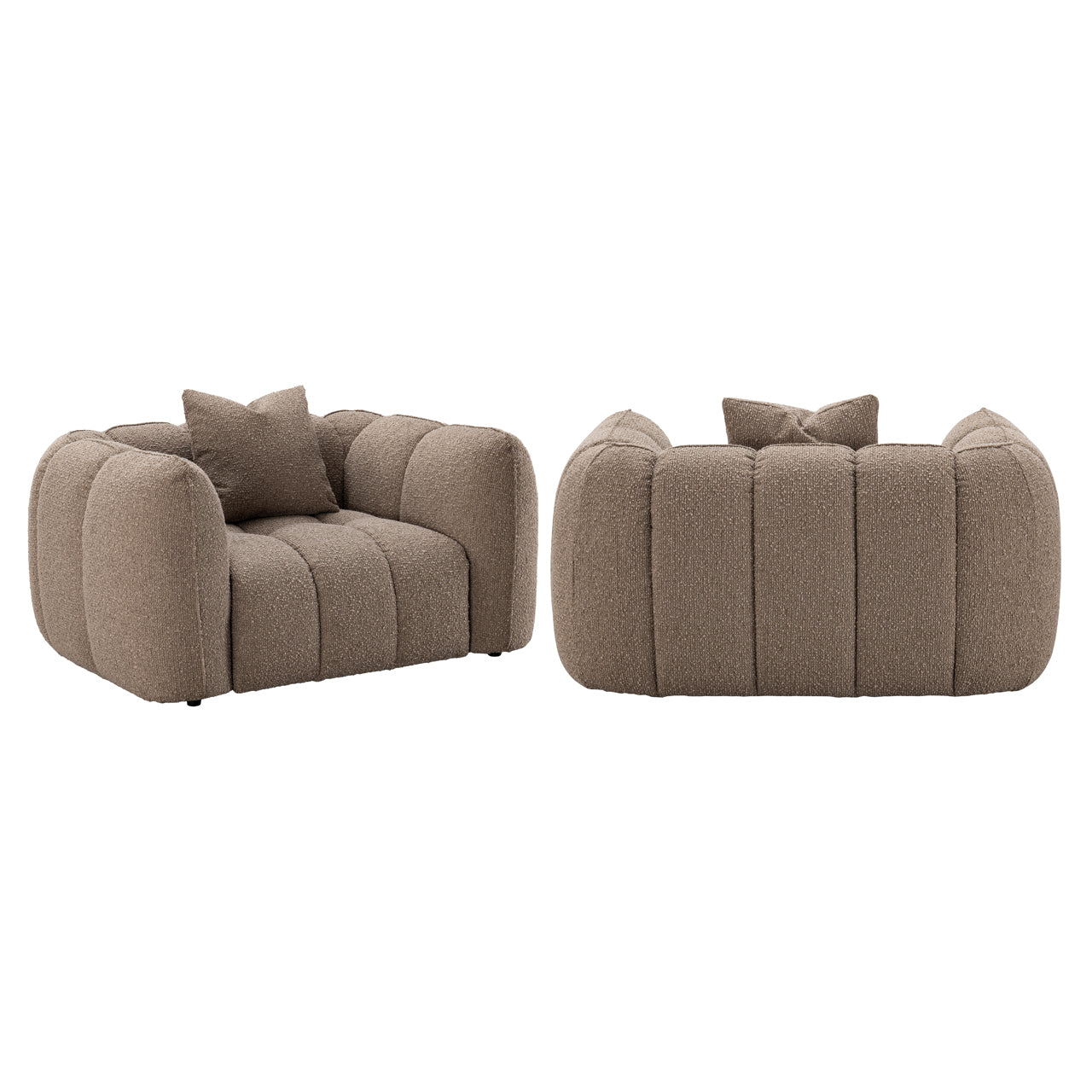 Lounge chair Hogan mocca chunky fire retardant