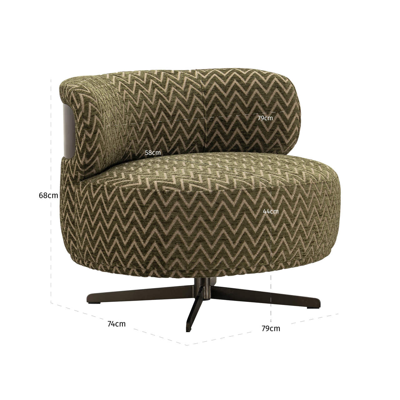 Lounge chair Lauren moss chevron
