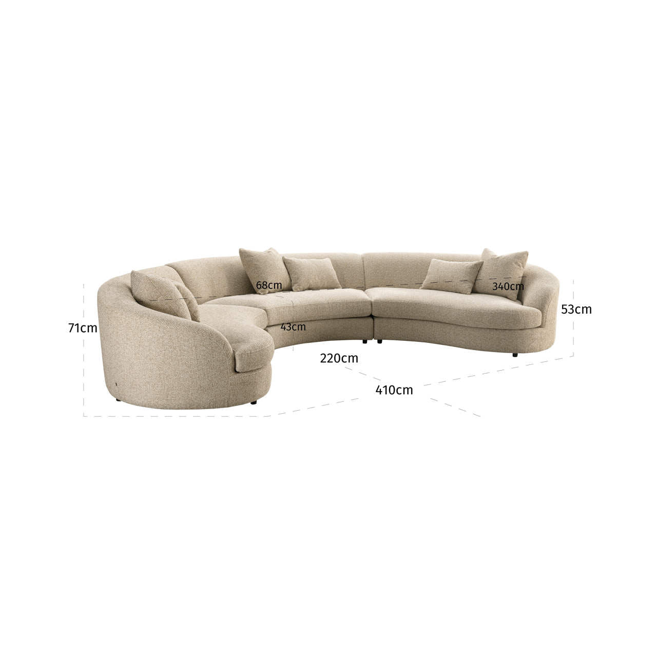 Sofa Morena cream blockweave