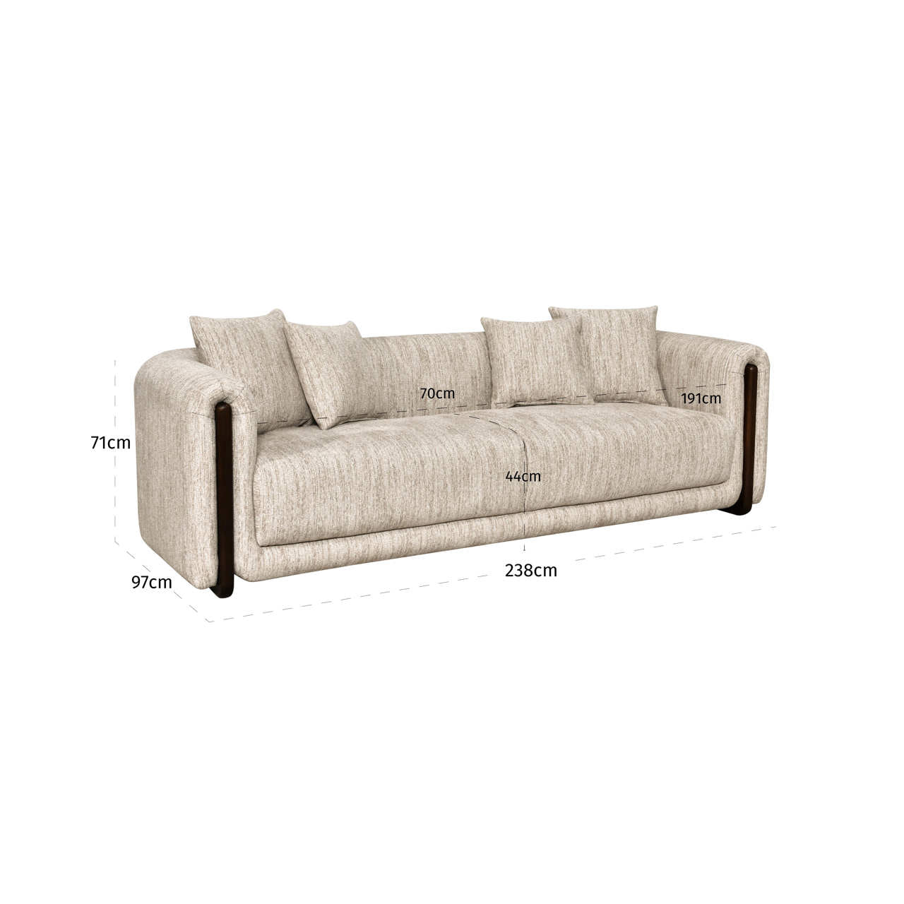 Sofa Winslov natural softweave fire retardant