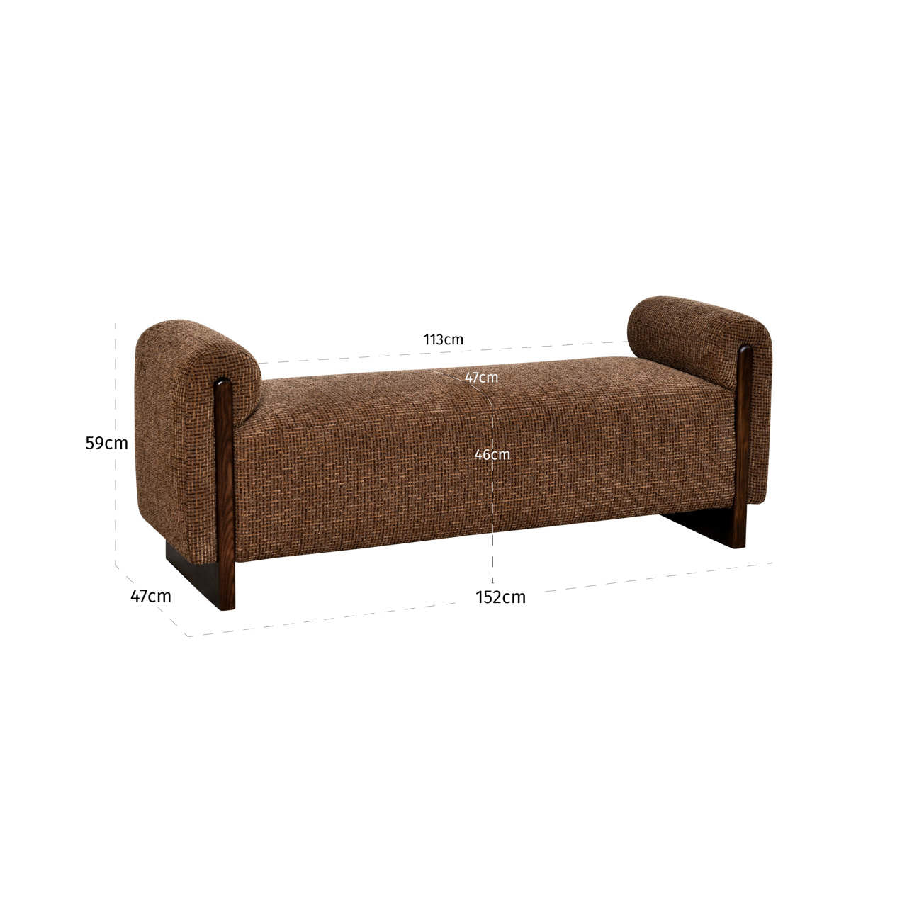 Bench Winslov brown blockweave fire retardant