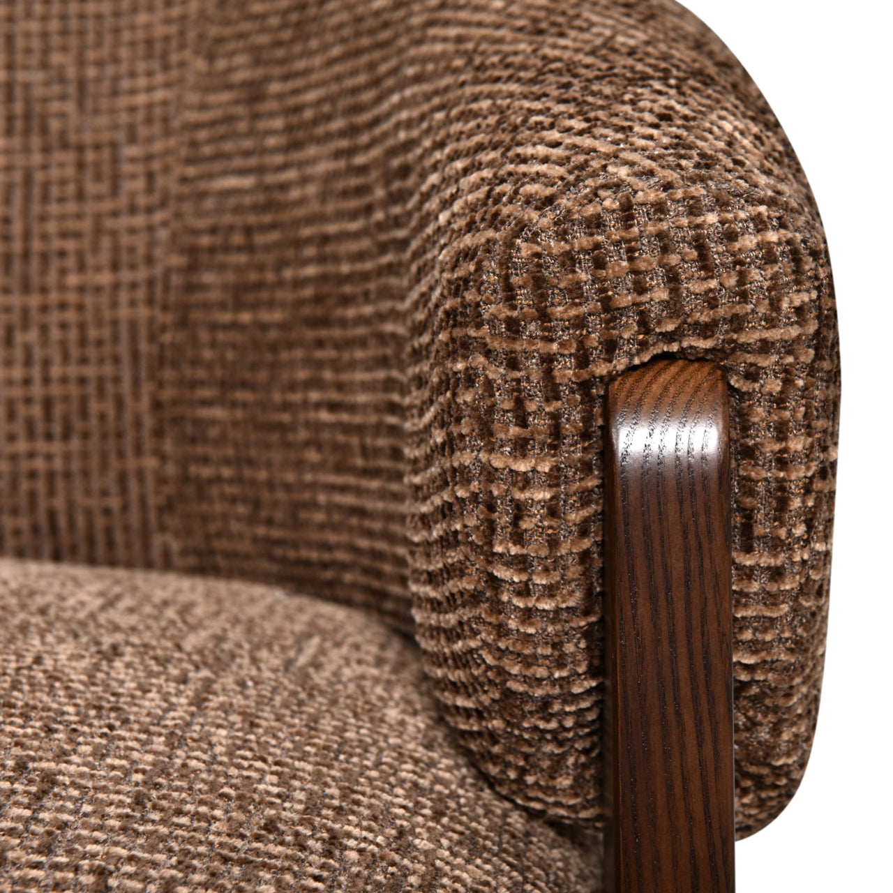 Lounge chair Marina brown blockweave swivel fire retardant