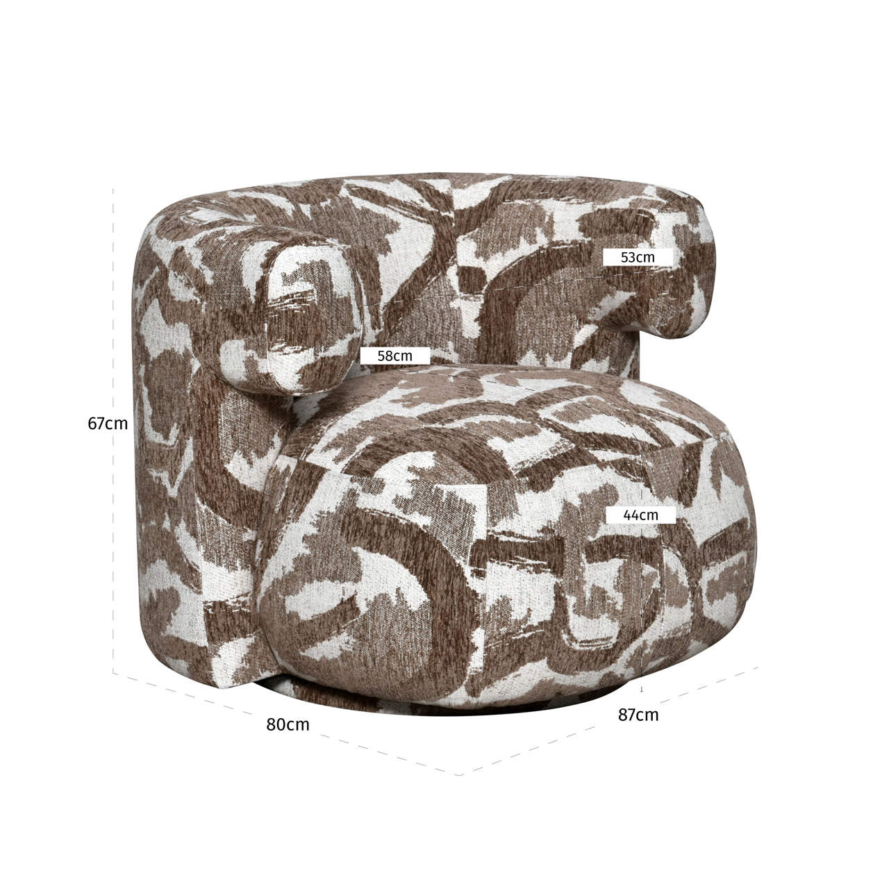 Lounge chair Talley brown nature swivel