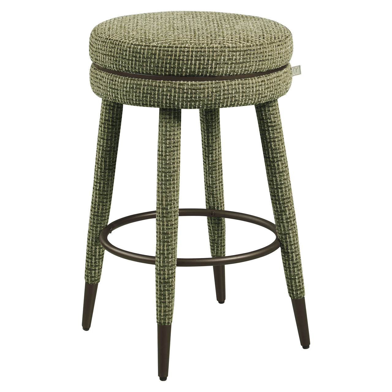 Counter stool Tenashar green blockweave swivel