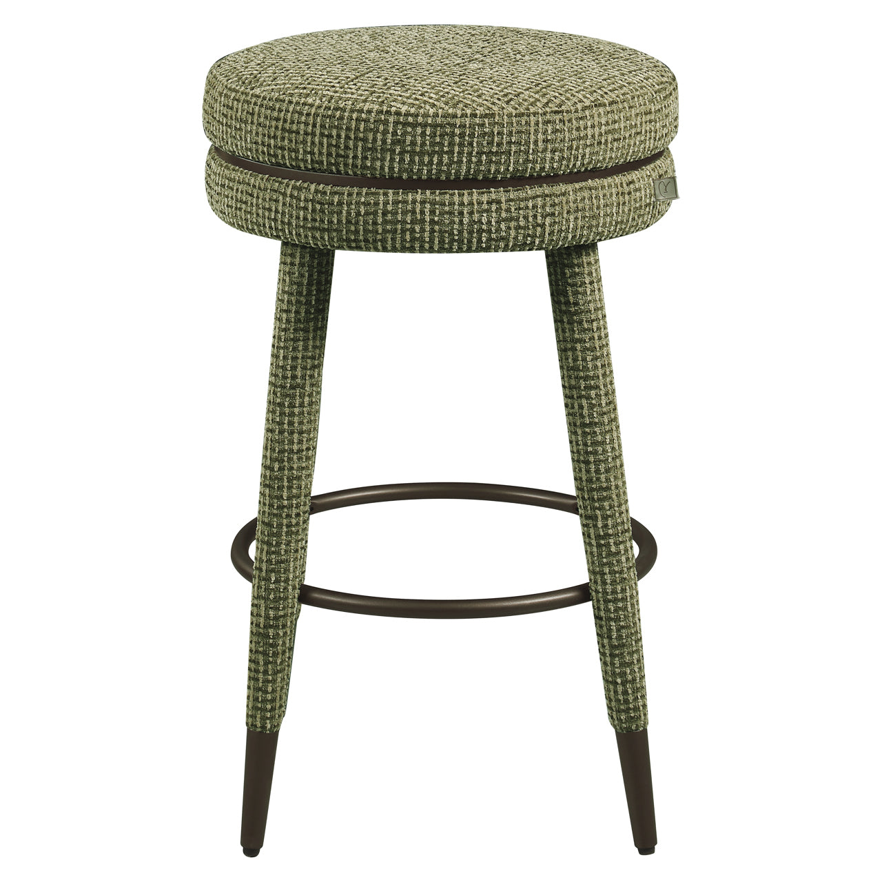 Counter stool Tenashar green blockweave swivel