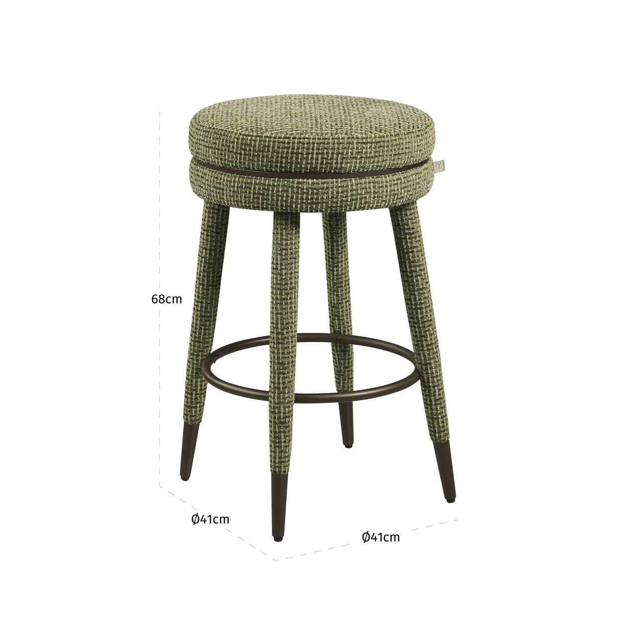 Counter stool Tenashar green blockweave swivel