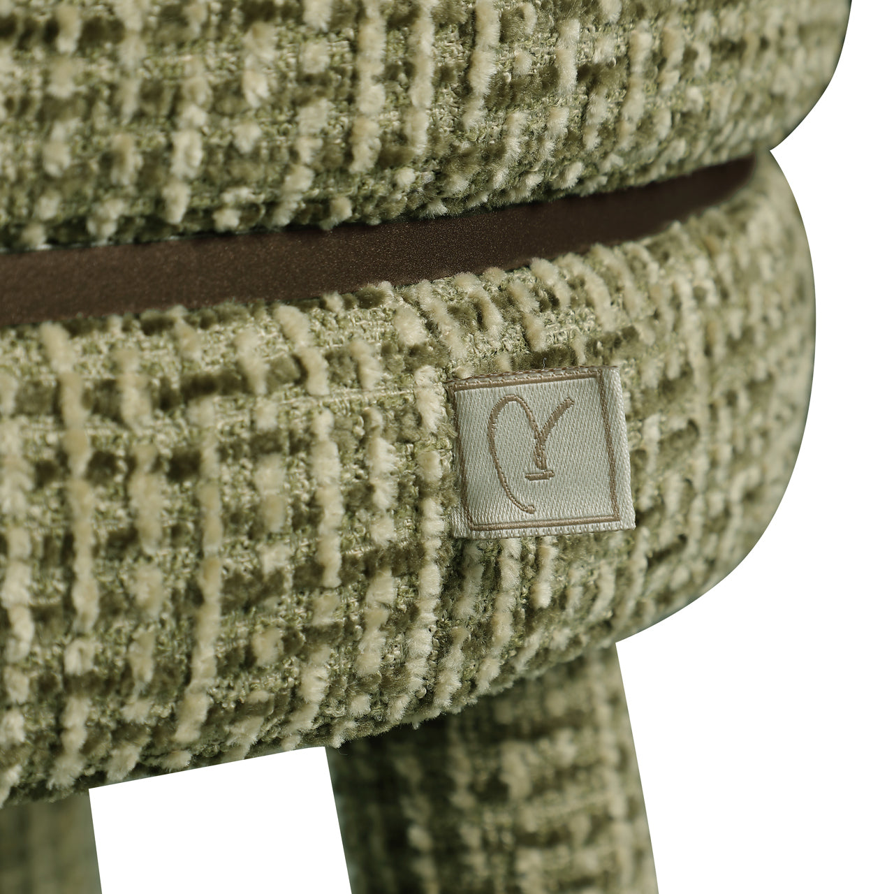 Counter stool Tenashar green blockweave swivel