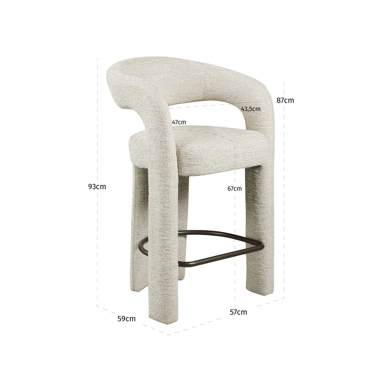 Counter stool Soho natural linear
