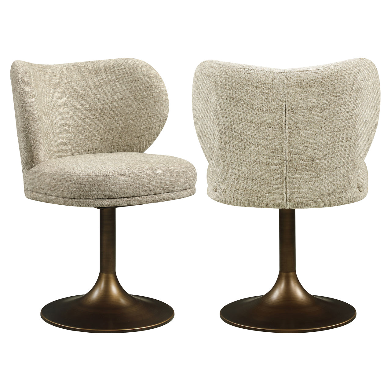 Dining chair Amely natural softweave swivel