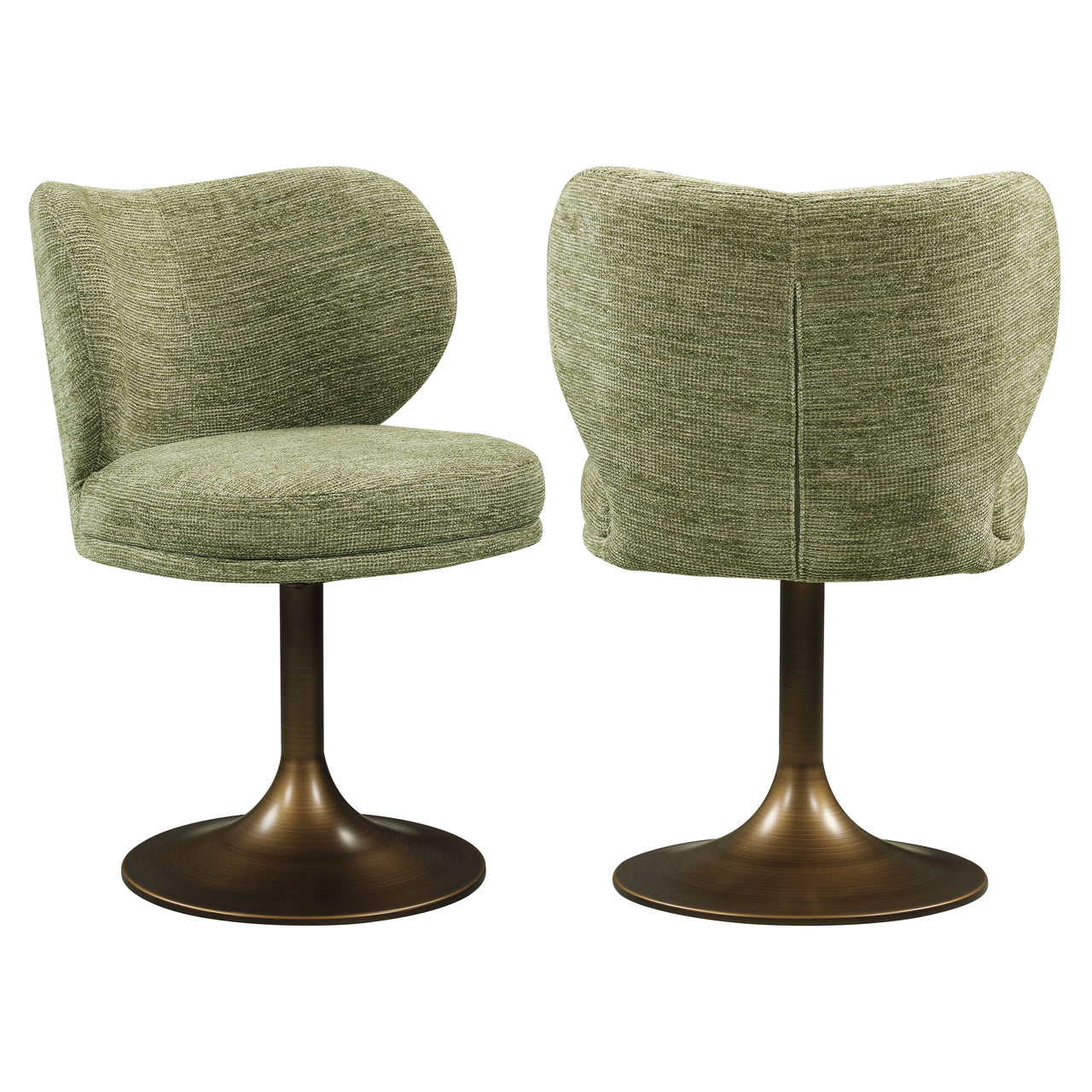 Dining chair Amely pistache softweave swivel