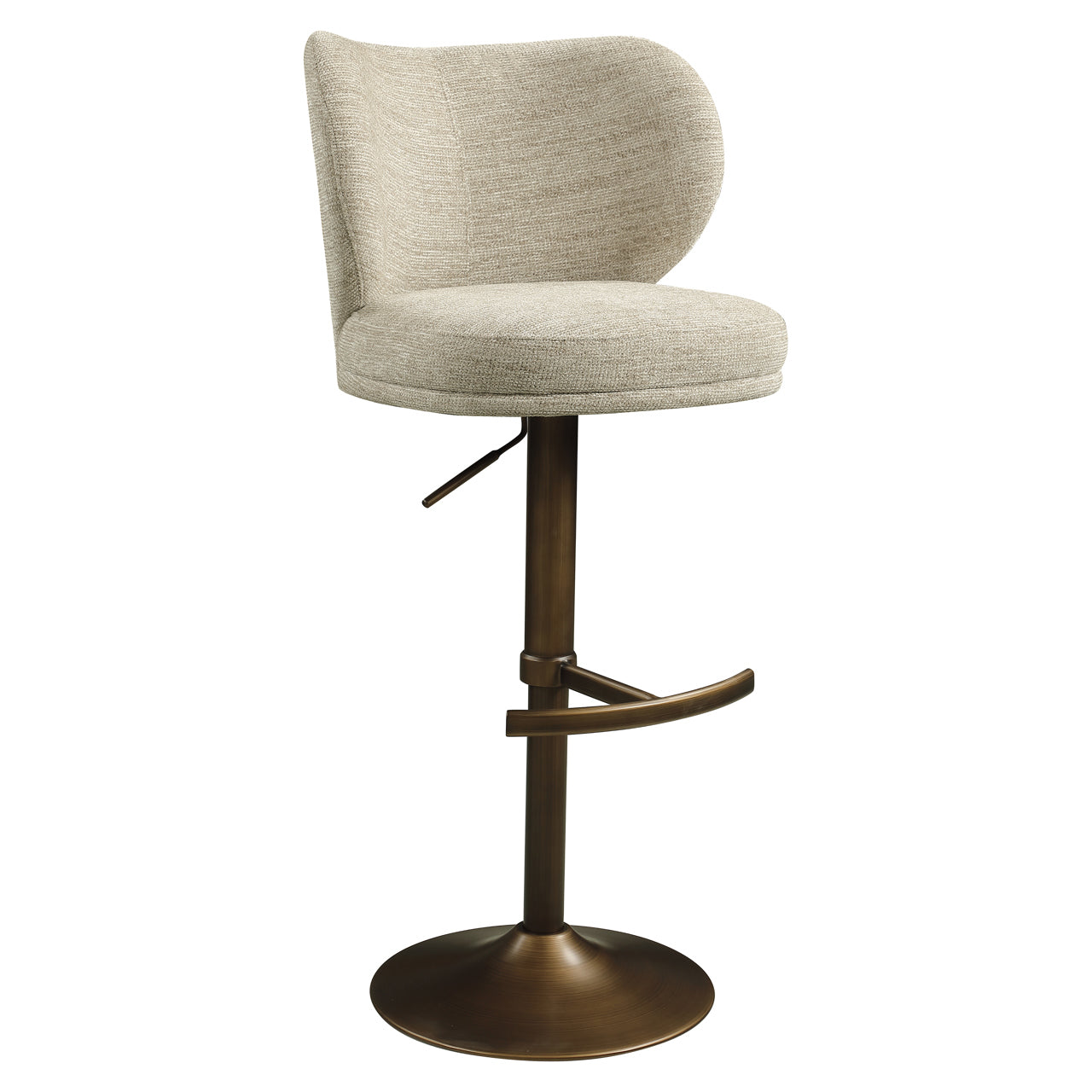 Bar stool Amely natural softweave swivel