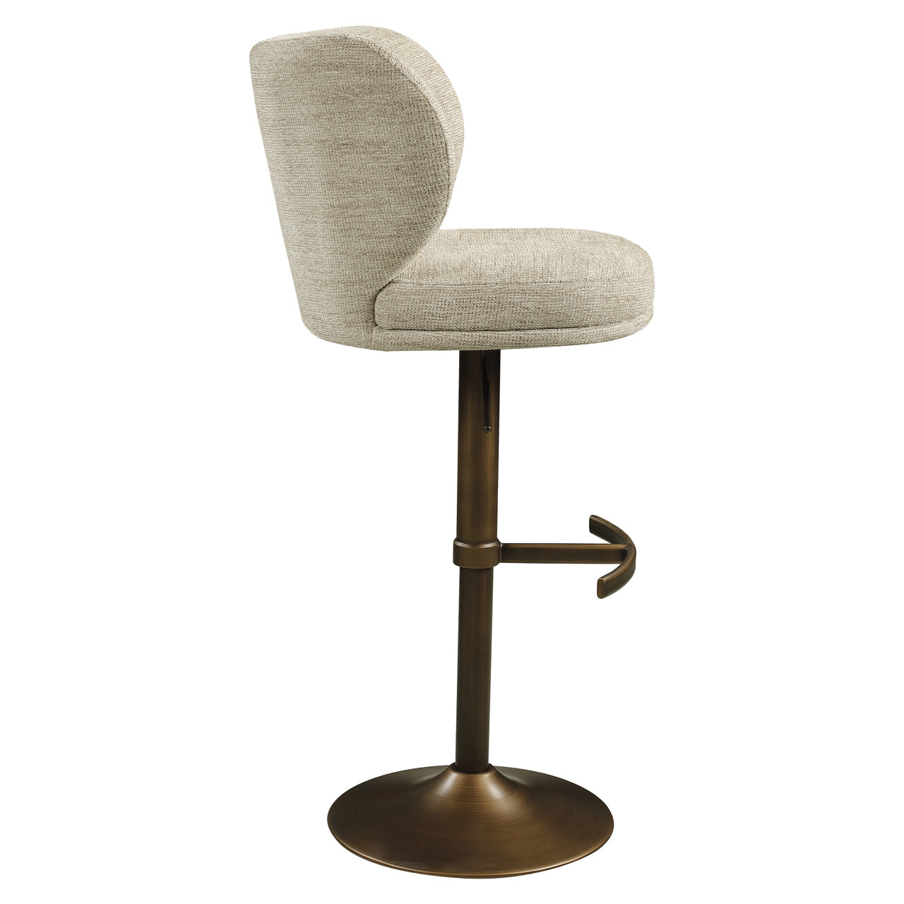 Bar stool Amely natural softweave swivel