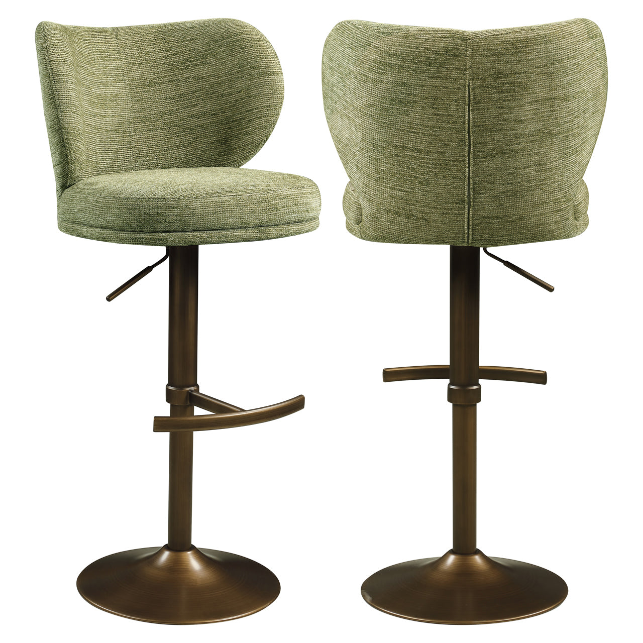 Bar stool Amely pistache softweave swivel