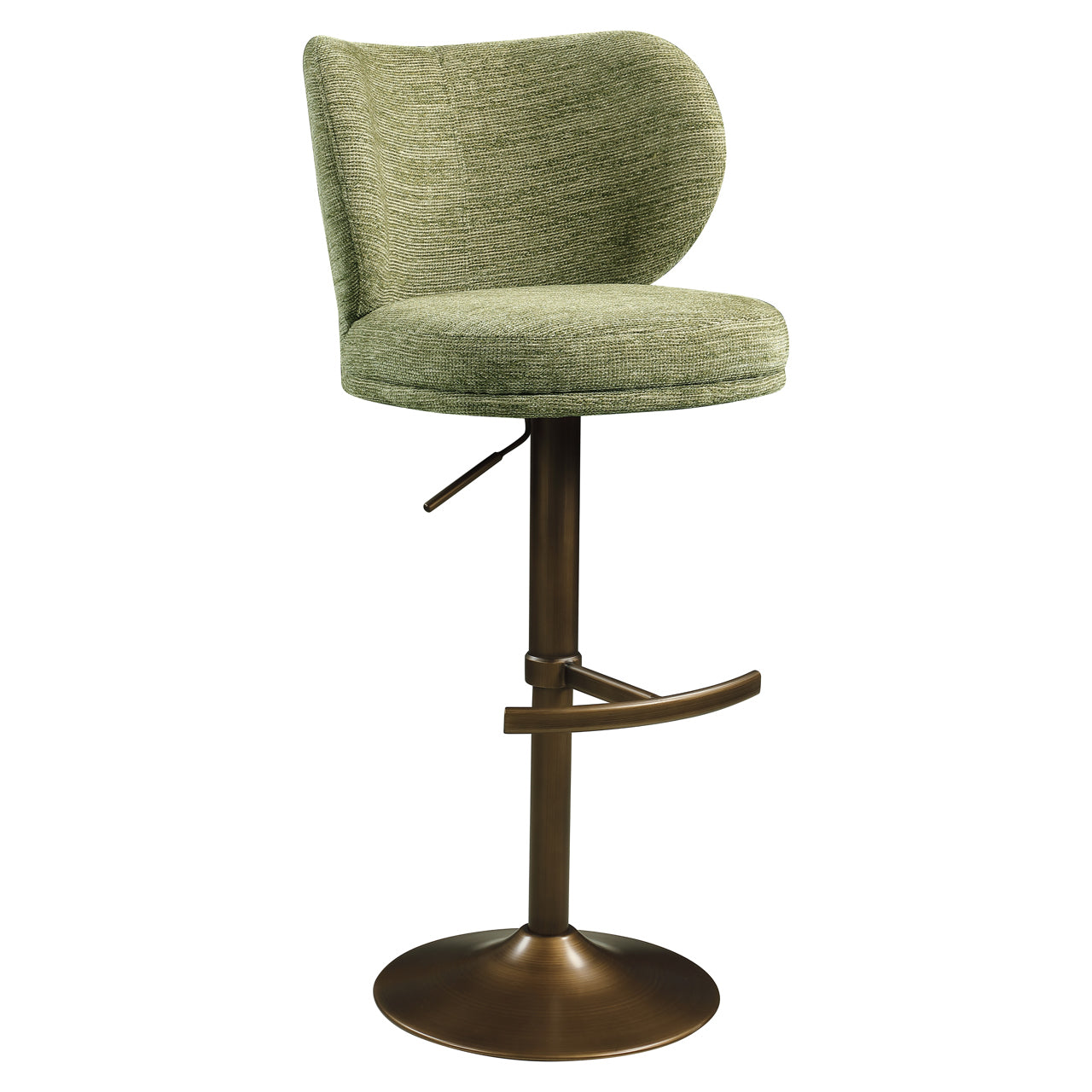 Bar stool Amely pistache softweave swivel